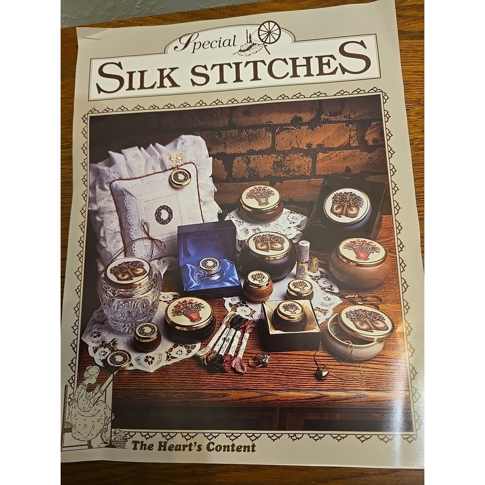 The Heart's Content - Silk Stitches - Anne Brinkley - Floral Urn - silk thread